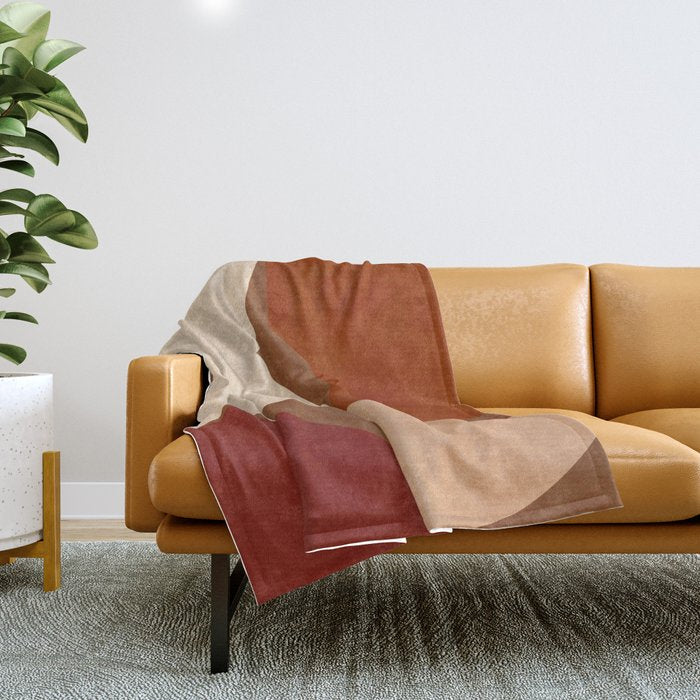 abstract retro shapes earthy 8 Throw Blanket Gallery Image 1