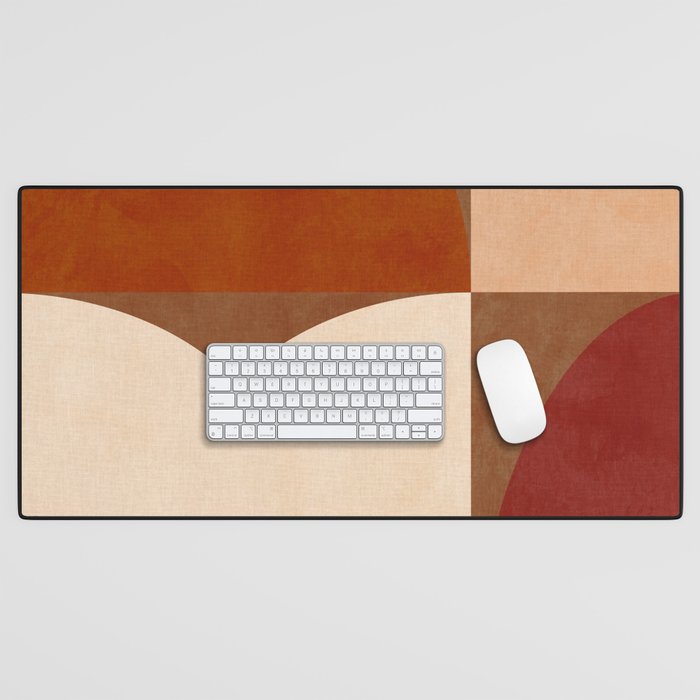 abstract retro shapes earthy 8 Desk Mat Gallery Image 1