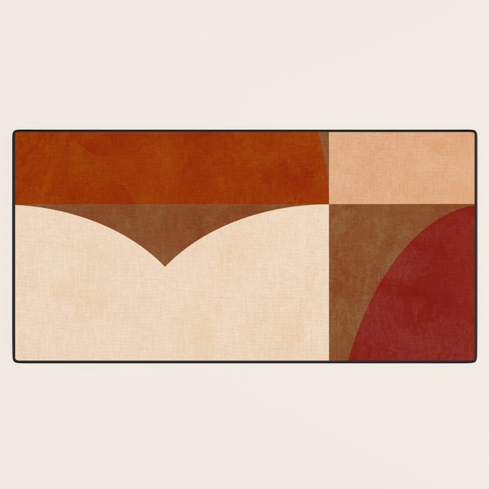 abstract retro shapes earthy 8 Desk Mat Gallery Image 3