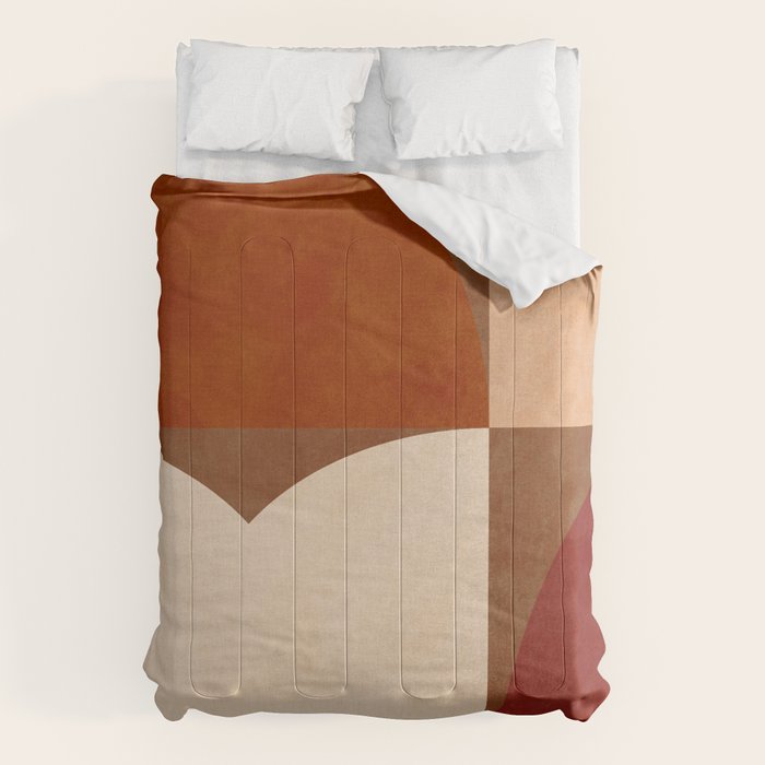 abstract retro shapes earthy 8 Comforter Gallery Image 6