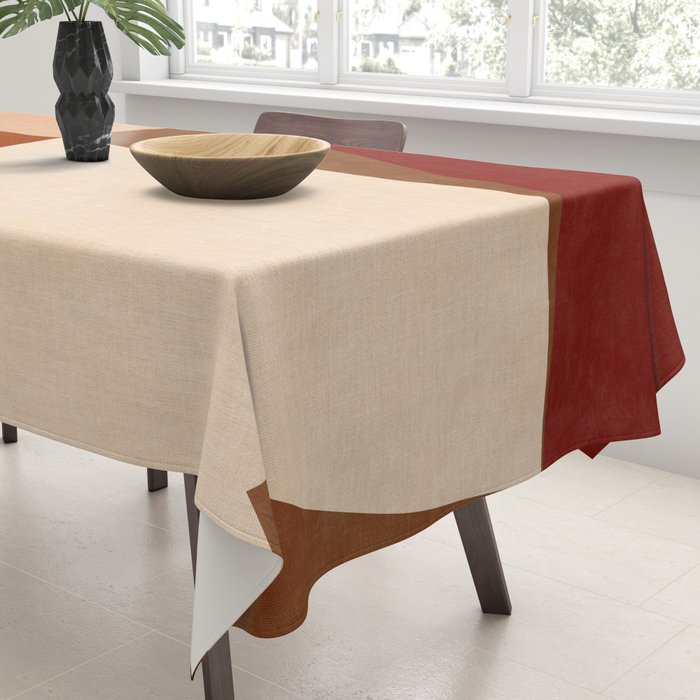 abstract retro shapes earthy 8 Tablecloth Gallery Image 3