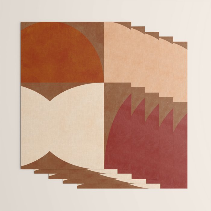 abstract retro shapes earthy 8 Wrapping Paper Gallery Image 3