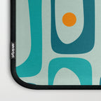 Mid Century Modern Piquet Multi Abstract Retro Pattern in Teal Aqua Orange Turquoise Blue Tones Laptop Sleeve Gallery Image 3