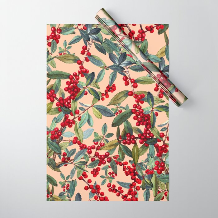 Red Chokeberry Wrapping Paper Gallery Image 1
