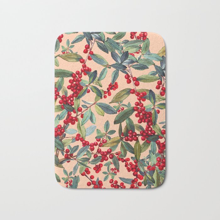 Red Chokeberry Bath Mat Gallery Image 1