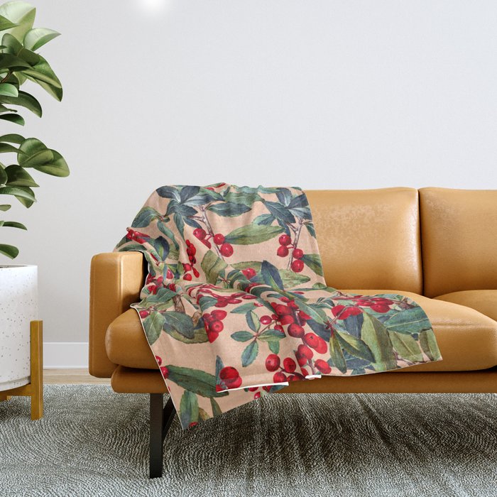 Red Chokeberry Throw Blanket Gallery Image 1