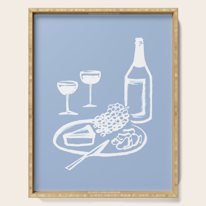 Wine and Cheese Aperitivo - on Pastel Blue Serving Tray Gallery Image 1