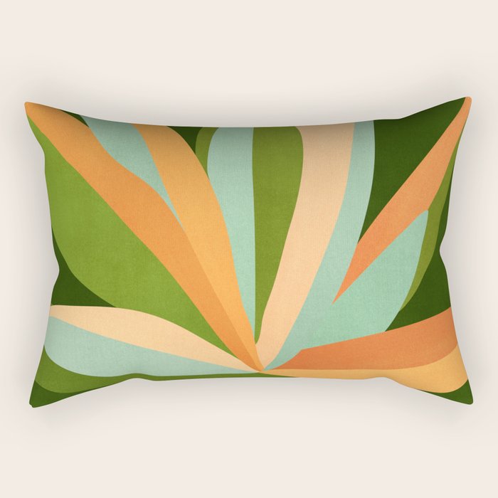 Colorful Agave Painted Cactus Illustration Rectangular Pillow Gallery Image 2