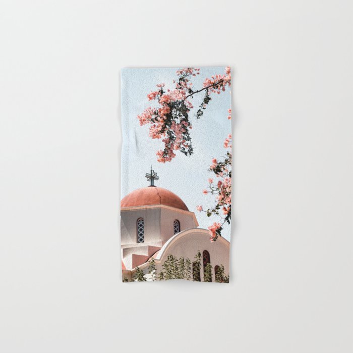 Summer In Greece Art Print | Pink Flowers Photo | Crete Island Holiday | Europe Travel Photography Bath Towel Gallery Image 1