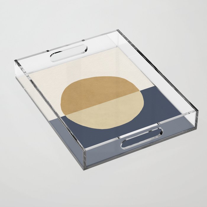 Horizon Abstract - Gold Acrylic Tray Gallery Image 1