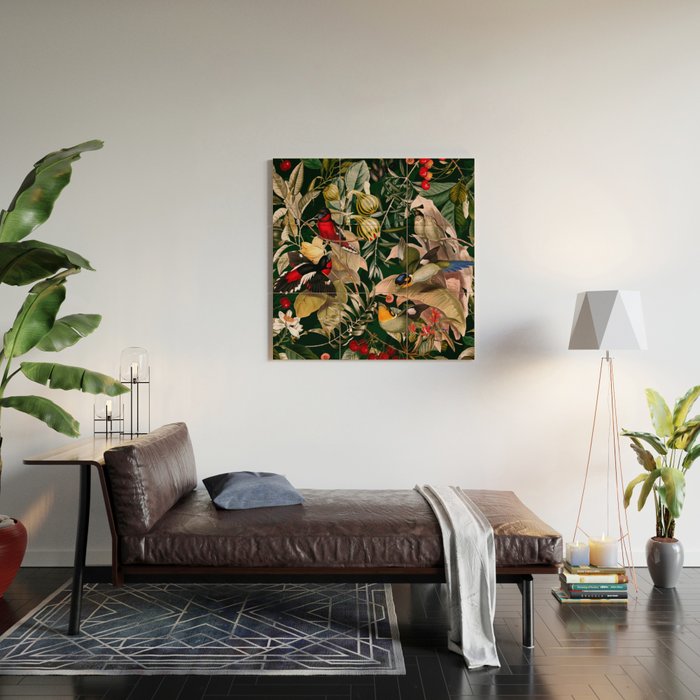 Floral and Birds XXV Wood Wall Art Gallery Image 2