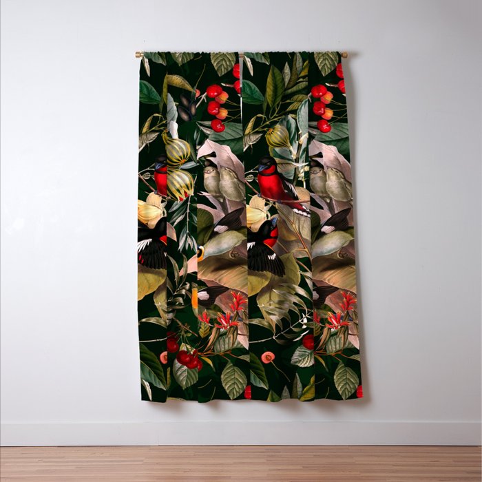 Floral and Birds XXV Window Curtain Gallery Image 3