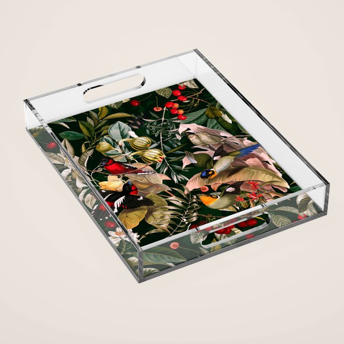 Floral and Birds XXV Acrylic Tray Gallery Image 1