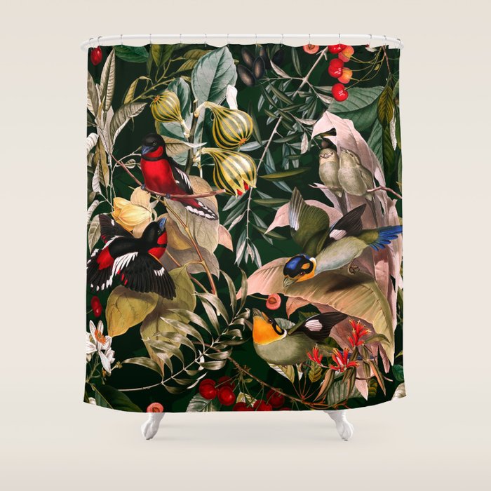 Floral and Birds XXV Shower Curtain Gallery Image 1