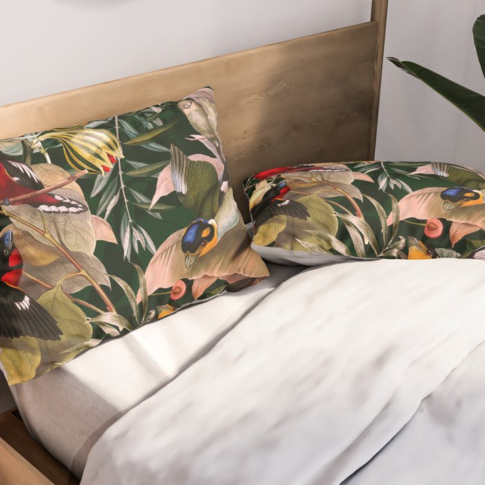 Floral and Birds XXV Pillow Sham Gallery Image 2