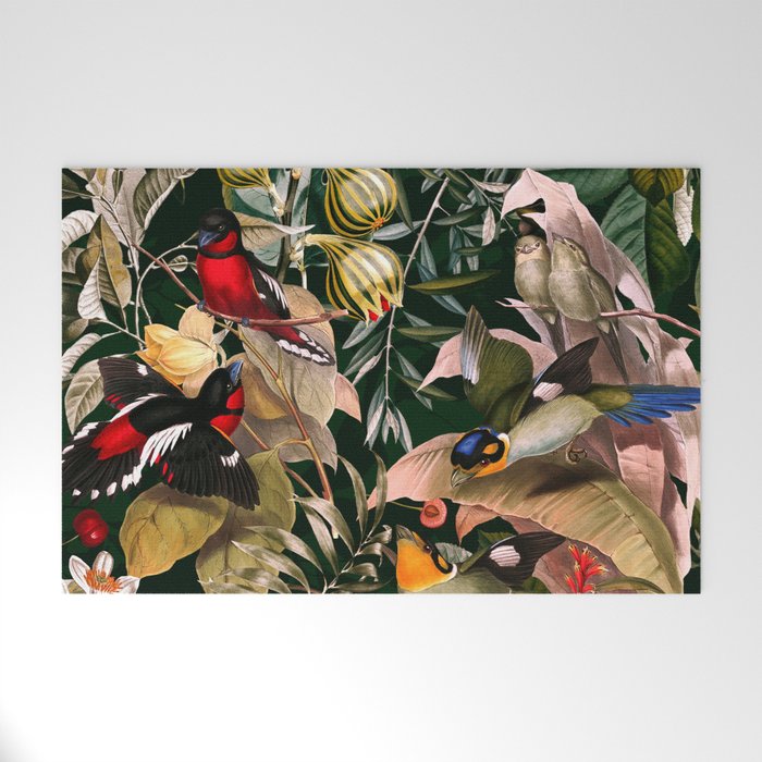 Floral and Birds XXV Welcome Mat Gallery Image 1