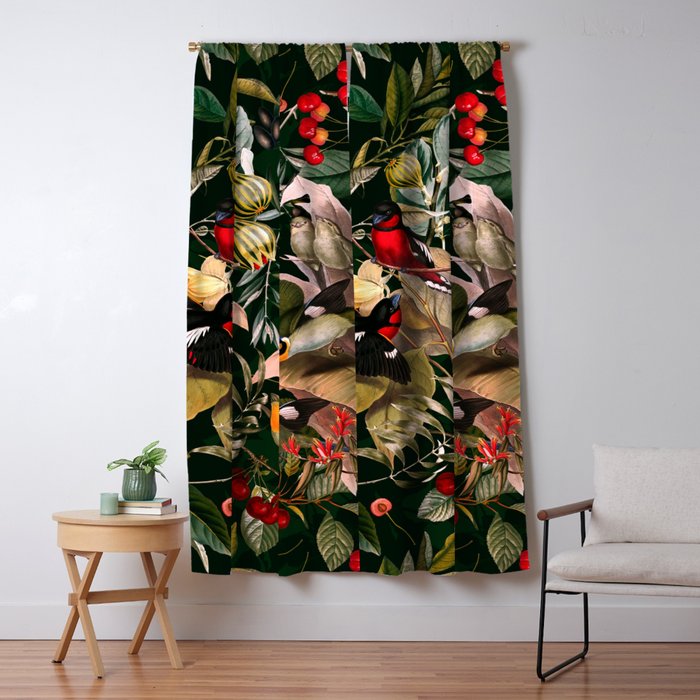 Floral and Birds XXV Window Curtain Gallery Image 5