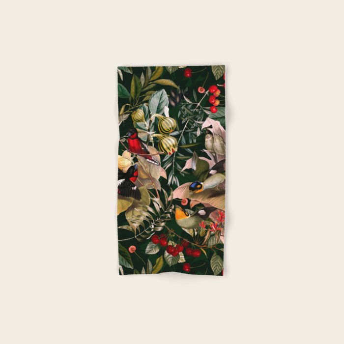 Floral and Birds XXV Bath Towel Gallery Image 1