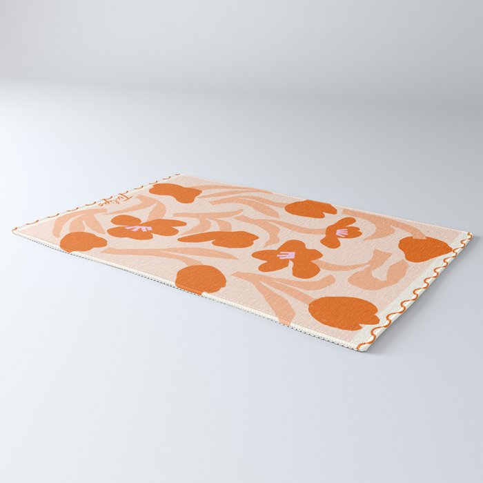 Tulips flower art. Cottagecore aesthetic  Rug Gallery Image 3