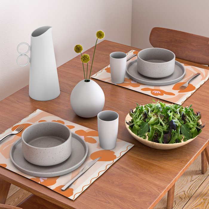 Tulips flower art. Cottagecore aesthetic  Placemat Gallery Image 2