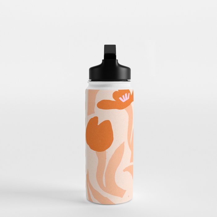 Tulips flower art. Cottagecore aesthetic  Water Bottle Gallery Image 3