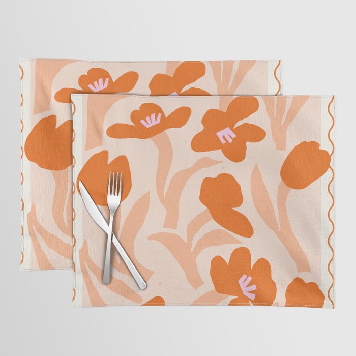 Tulips flower art. Cottagecore aesthetic  Placemat Gallery Image 1