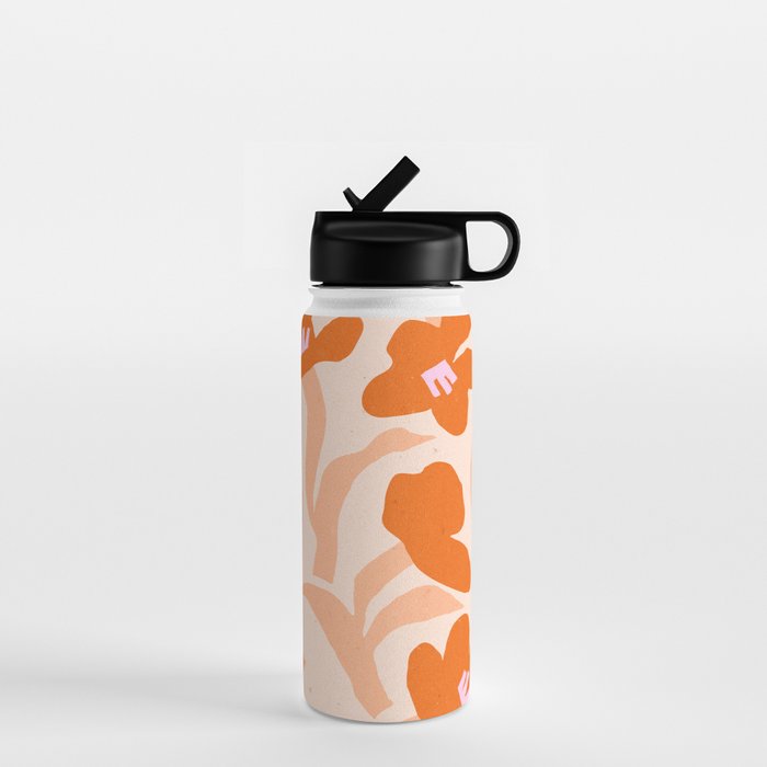 Tulips flower art. Cottagecore aesthetic  Water Bottle Gallery Image 1