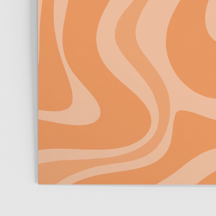 Retro Liquid Swirl Abstract Pattern in Muted Apricot Orange Poster Gallery Image 3