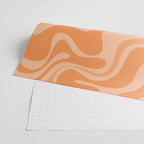 Retro Liquid Swirl Abstract Pattern in Muted Apricot Orange Wrapping Paper Gallery Image 2