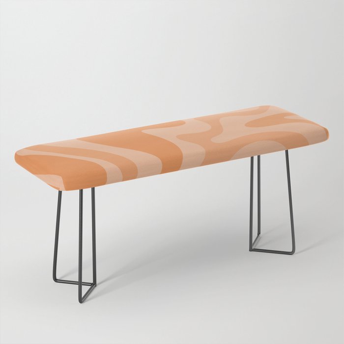 Retro Liquid Swirl Abstract Pattern in Muted Apricot Orange Bench Gallery Image 1