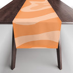 Retro Liquid Swirl Abstract Pattern in Muted Apricot Orange Table Runner Gallery Image 1