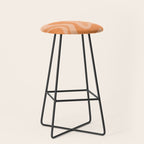 Retro Liquid Swirl Abstract Pattern in Muted Apricot Orange Stool Gallery Image 1