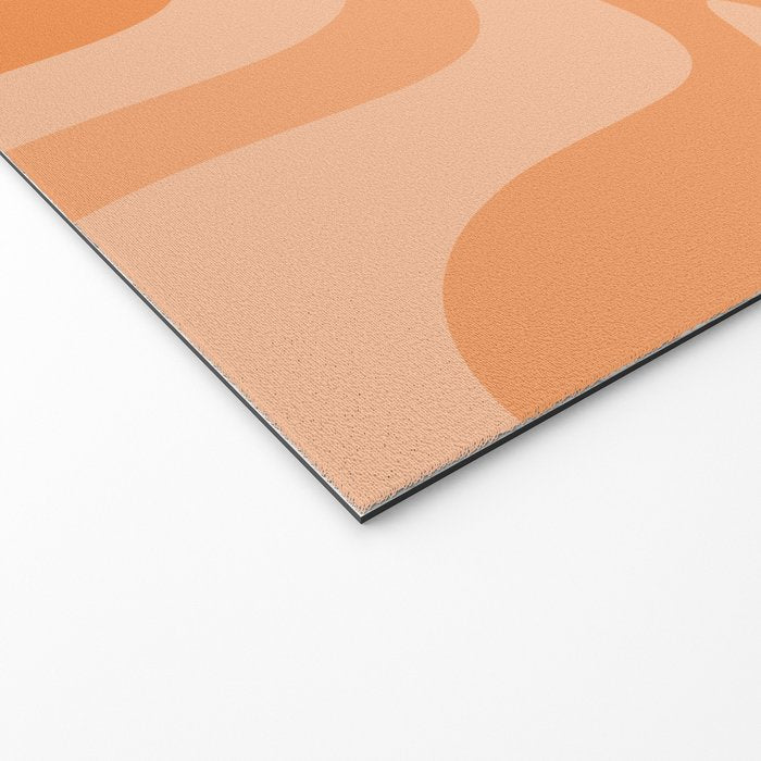 Retro Liquid Swirl Abstract Pattern in Muted Apricot Orange Welcome Mat Gallery Image 2