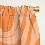 Retro Liquid Swirl Abstract Pattern in Muted Apricot Orange Window Curtain Gallery Image 2