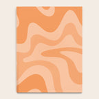 Retro Liquid Swirl Abstract Pattern in Muted Apricot Orange Notebook Gallery Image 4
