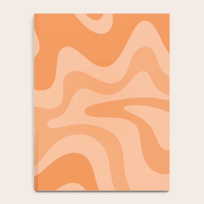 Retro Liquid Swirl Abstract Pattern in Muted Apricot Orange Notebook Gallery Image 4