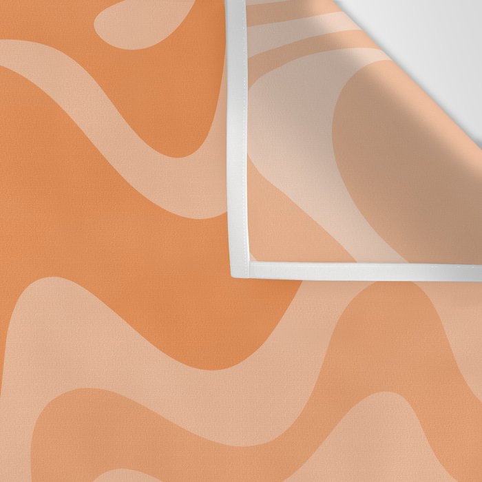Retro Liquid Swirl Abstract Pattern in Muted Apricot Orange Wall Tapestry Gallery Image 3