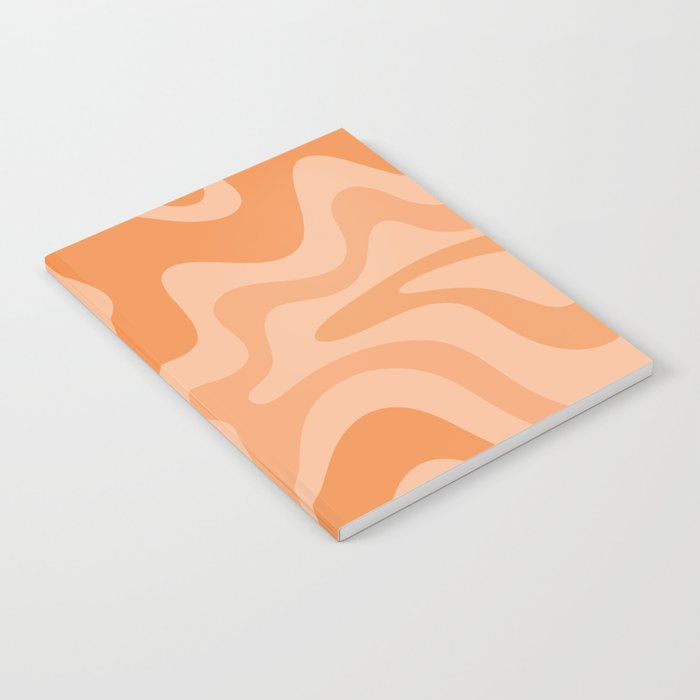 Retro Liquid Swirl Abstract Pattern in Muted Apricot Orange Notebook Gallery Image 2