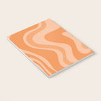 Retro Liquid Swirl Abstract Pattern in Muted Apricot Orange Notebook Gallery Image 3