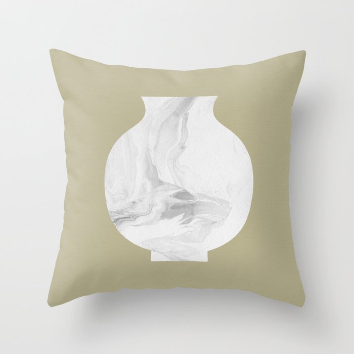 Marble Porcelain Vase - Beige Throw Pillow Gallery Image 6