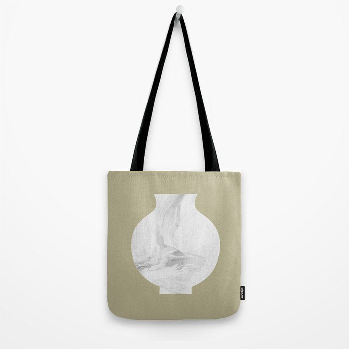 Marble Porcelain Vase - Beige Tote Bag Gallery Image 2
