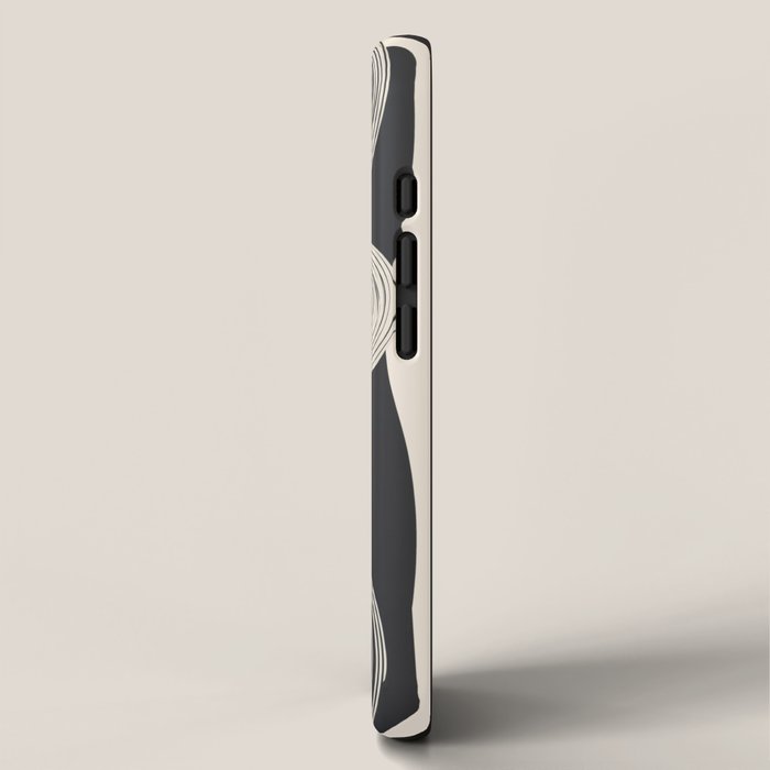 Continuous Flow - Monochrome Abstract Design iPhone Case Gallery Image 2