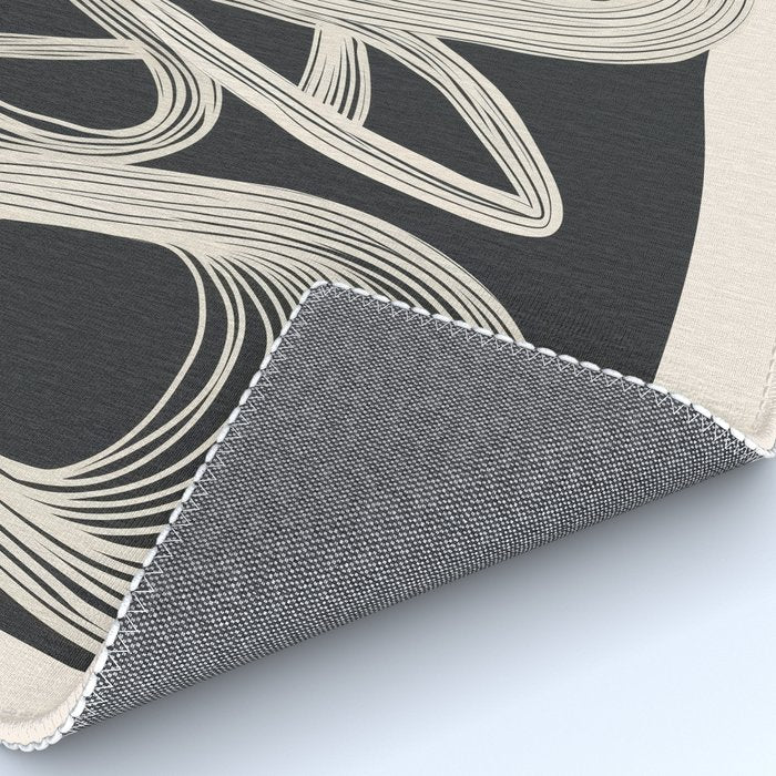 Continuous Flow - Monochrome Abstract Design Rug Gallery Image 4