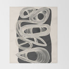 Continuous Flow - Monochrome Abstract Design Throw Blanket Gallery Image 2