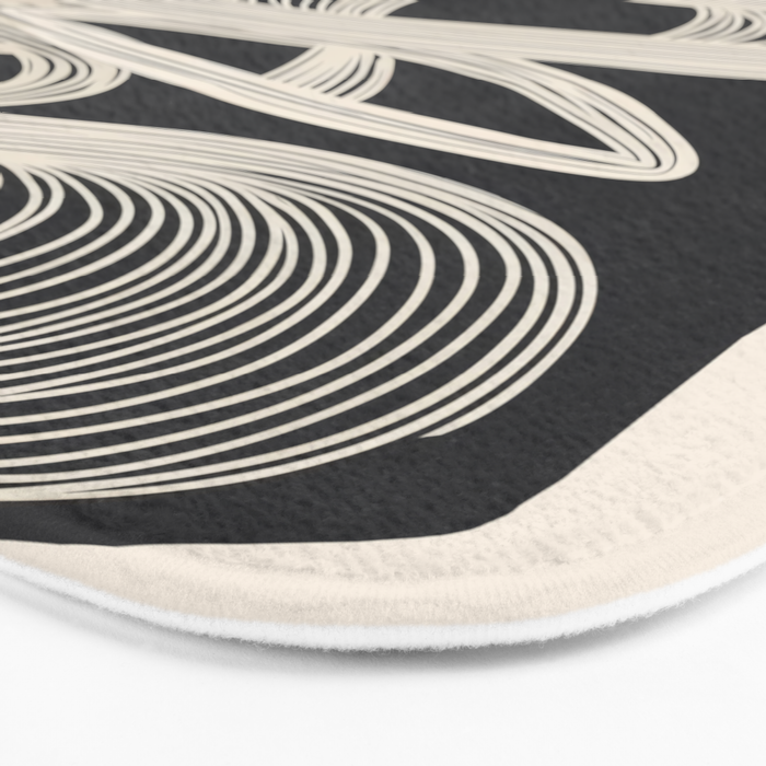 Continuous Flow - Monochrome Abstract Design Bath Mat Gallery Image 3