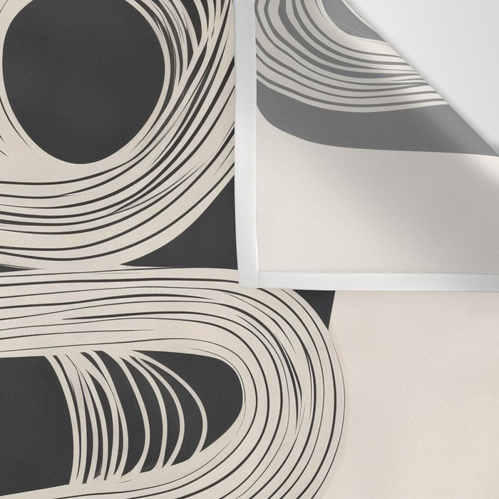 Continuous Flow - Monochrome Abstract Design Wall Tapestry Gallery Image 3
