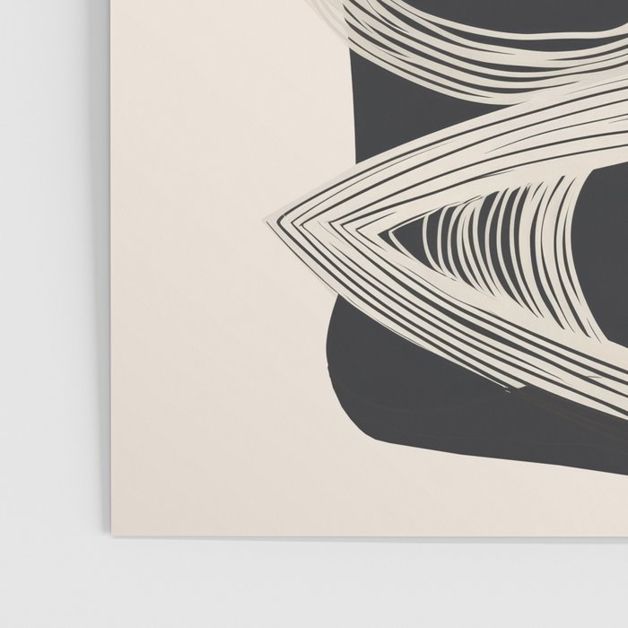Continuous Flow - Monochrome Abstract Design Poster Gallery Image 3