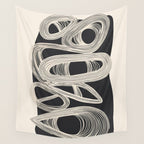Continuous Flow - Monochrome Abstract Design Wall Tapestry Gallery Image 4