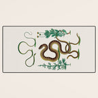 Albertus Seba Three Snakes Illustration Locupletissimi rerum naturalium thesauri accurata descriptio Desk Mat Gallery Image 3