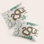 Albertus Seba Three Snakes Illustration Locupletissimi rerum naturalium thesauri accurata descriptio Pillow Sham Gallery Image 3